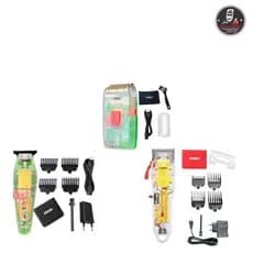 kit Maquina De Cortar Cabelo Wmark Ng-108 Shaver Wmark Ng 987t +Maquina De Acabamento Wmark Ng 202  Transparente Verde