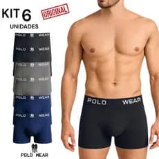 Kit 6 Cuecas Boxer Polo Wear Microfibra Sem Costura Masculinas Cueca Box Adulto Confortável