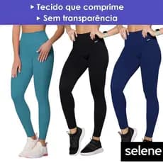 Calça Legging Selene Grossa Sem Transparência Leg Sem Costura Legue Fitness Academia Cintura Alta