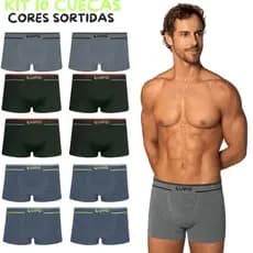 Kit 5 ou 10 Cueca Boxer Lupo Microfibra Sem Costura Original Confortável Não Machuca