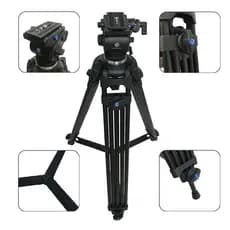 Tripé Profissional JW - 1850DY d Com Cabeça Hidráulica Para 5kg Top