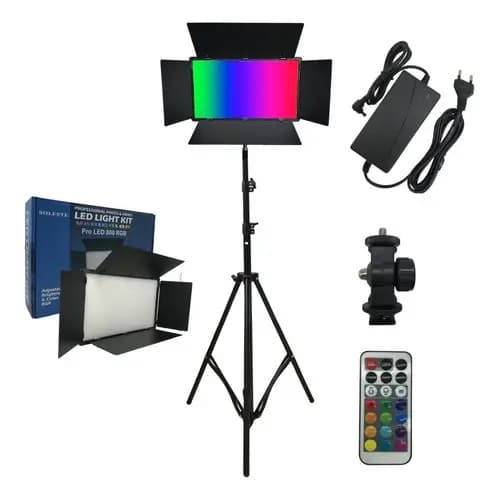 Painel Led Soleste U800+ Rgb Com Fonte Bivolt E Tripé 2m S