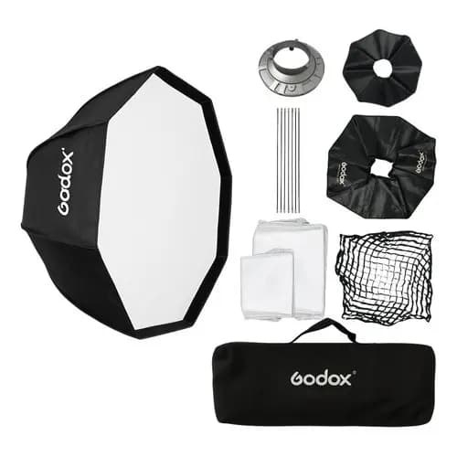 Softbox Octagonal Godox 120cm Bowens Com Grid Colmeia T