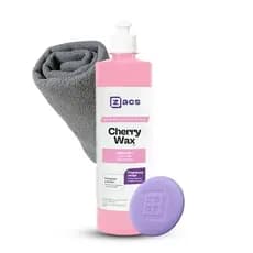 Kit Zacs Cera Cherry Wax 4 Em 1 Aplicador Espuma Microfibra Proteção Automotiva