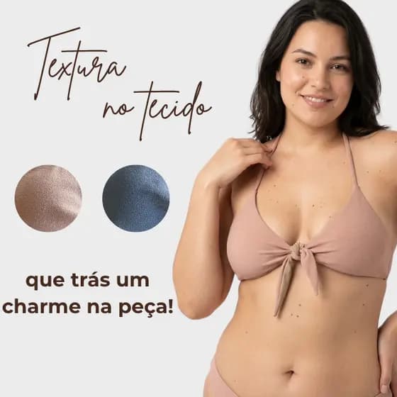Biquini feminino Asa Delta Fio Duplo Busto  bojo Amarração em Nó Frontal sustentaçao