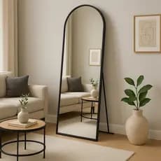 Espelho Corpo Inteiro 40cm x 110cm Grande De Chão Portal Moldura Couro Decoração Sala Loja Closet