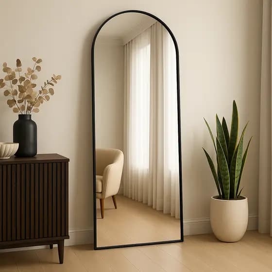 Espelho Corpo Inteiro 40cm x1m Portal Grande De Chão Moldura Couro Decoração Sala Lavabo Closet Loja