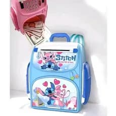 Cofre De Dinheiro Stitch Em Formato de Mochila Com Senha Brinquedo Criança1