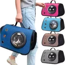 Bolsa de Transporte Animal Gato Cachorro Pet com Visor de Esfera 2 em 1p