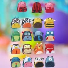 Mochila Infantil Animal Estampado Menino e Menina com corda de puxa
