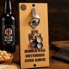 Abridor Magnético de Garrafa com Imã | Cerveja | Parede | Personalizado VASCO | Rústico | Home Decor