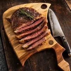 Tábua de Corte Madeira Teca 42x33x2cm Antibacteriana Churrasco Carne Premium Gourmet Cozinha  Grande