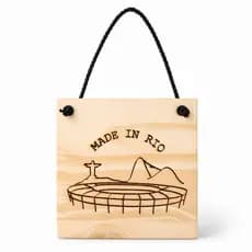 Placa Decorativa em Madeira Natural | 15x15 cm | Parede Gravação à Laser Quadrinho Presente Criativo
