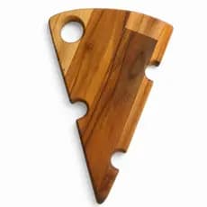 Tábua de Servir Frios e Petisqueira 28X19 cm Madeira Teca Premium - Mesa Posta e Churrasco Artesanal