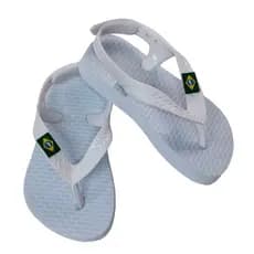 Chinelo Do Brasil Infantil e Baby Branco Com Bandeira Brasil Kids Juvenil