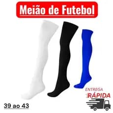 Meião Adulto de Futebol Cano Alto Masculino Unisex Esportiva Futsal Tamanho 39 ao 43