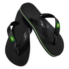Chinelo Infantil Do Brasil Preto Três Filetes Juvenil Menino Menina Adulto Feminino Masculino