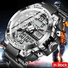 Relógio masculino LIGE Novo Estilo Dual Display Digital Homens Relógio Esportes Dos À Prova D'água De Quartzo Mecânico + Caixa Original