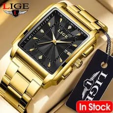LIGE Relógio Masculino Original Moda Negócios Esporte Relógios de Quartzo Impermeáveis ​​Aço Inoxidável Antiferrugem Luminoso Cronógrafo Relógio de Pulso com Caixa