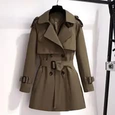 Cáqui Feminino De Primavera Maillard Estilo Trincheira De Outono Casaco Longo Da Moda