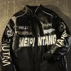 Jaqueta De Roupas De Motocicleta De Inverno Vintage Simples PU De Alta Qualidade