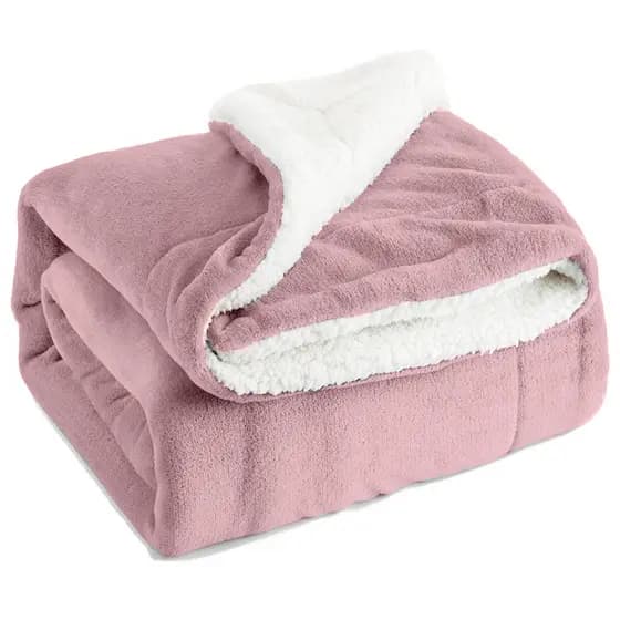 Manta Cobertor Coberdrom de Bebe Dupla Face Lã de Carneirinho Menina e Menino / Rose / Infantil