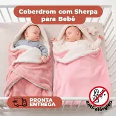 Coberdrom Dupla Face Bebê com Sherpa - 80x90cm - Cores Lisas e Estampadas - Toque Macio
