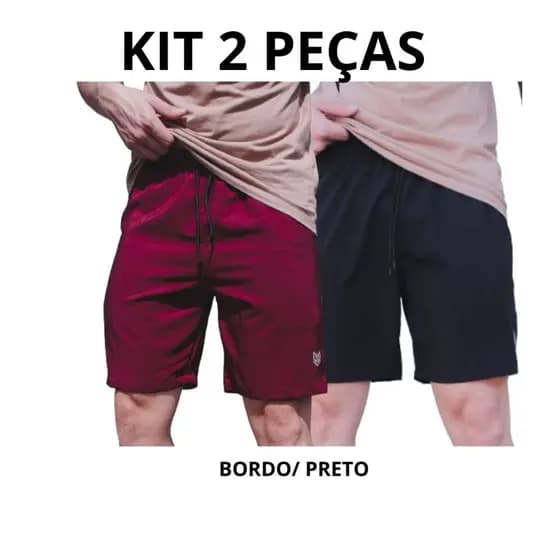 Kit 2 Shorts Masculino Bermuda Tactel Academia Treino Passeio Margus
