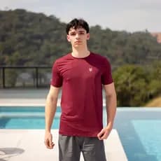 Camiseta Masculina 100% Poliamida Uv50+ Esportiva Manga Curta