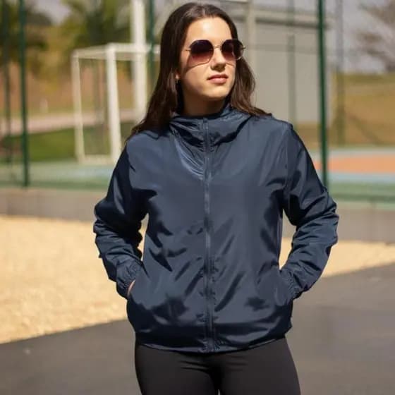 Corta Vento Feminino Básico Sem Forro Academia Corrida Resistente Água