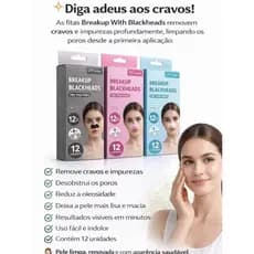 Removedor de Cravos Breakup Blackheads – Tira Cravos do Nariz, Limpa Poros, Controla Oleosidade