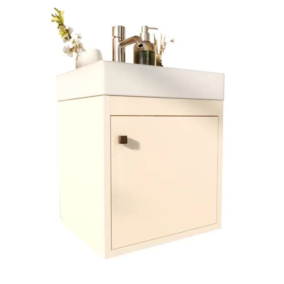 Gabinete/Armário/Multiuso P/ Banheiro/Cozinha C/ 01 Porta/Prateleira Interna - SUSPENSO (Offwhite)