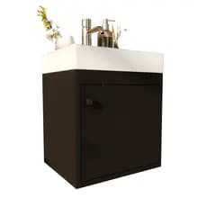 Gabinete/Armário/Multiuso P/ Banheiro/Cozinha C/ 01 Porta/Prateleira Interna - SUSPENSO (Preto)