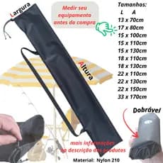 BOLSA CAPA PROTETORA PARA GUARDA-SOL, TRIPÉ, VARAS DE PESCA E OUTROS - COR PRETO