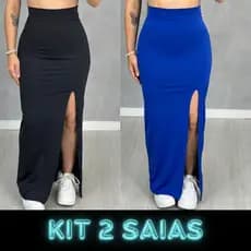 Kit Com 2 Saia Com Fenda Lateral Modelagem Perfeita No Corpo Suplex Premium