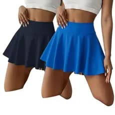 Kit 2 Short Saia  Feminina Academia Fitness Cintura Alta