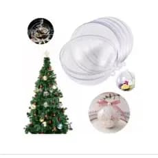 Kit 30 esfera 6,5cm bolas de natal lembrancinha translucida em acrílico para festa