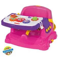 Cadeira Infantil Didática Rosa para Brincar e Alimentar - 2 em 1 Brincar e Alimentar seu neném