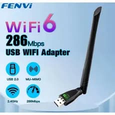 Adaptador Com Antena USB Wifi 6 2.4GHz 286Mbps Fenvi Para Computador Notebook PC