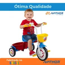 Triciclo Motoca Infantil Spider Man  Nathor - Qualidade Nacional