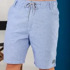 Bermuda Cós de Elástico Masculina 100% Algodão Bermuda Calção Haryn
