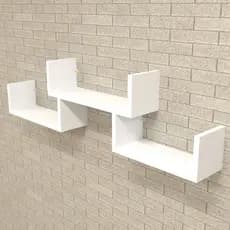 Jogo Prateleiras U Nicho Kit Branco 30/35/40 Decorativa