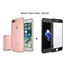 Kit 2 em 1 Case Capa Capinha + Pelicula 5D NanoGel Iphone 7 Pro / Iphone 8 Pro
