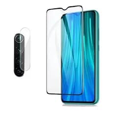 Kit 2em1 Película de Vidro Temperado 3D Premium + Película de vidro 3D para Lente Câmera xiaomi Redmi Note 8 Pro