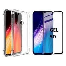 kit 2 em 1 Case Capa Capinha anti-impacto + Pelicula 5D NanoGel Redmi Note 8 Pro