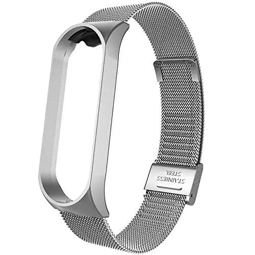 Pulseira Mi Band 3/4/5/6 Aço Metal Magnética Com Ajuste Envio Imediato Prata