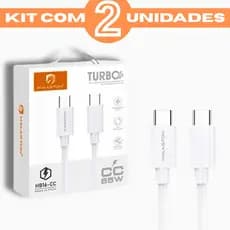 Kit 2 Cabos Tipo-C para Tipo-C Turbo 65W C-C 1 Metro H'maston