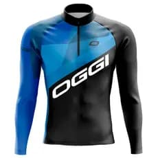 Camisa Ciclismo Oggi Azul Manga Longa Proteção Uv50+ MC 061