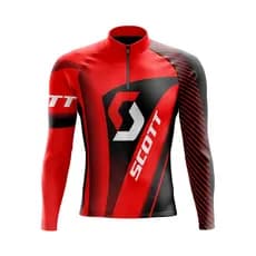 CAMISA PARA CICLISMO VERMELHA MASCULINA/ FEMININA E INFANTIL  MANGA LONGA  COD22