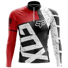 Camisa de Ciclismo Fox Vermelha Manga Longa Vermelha 335